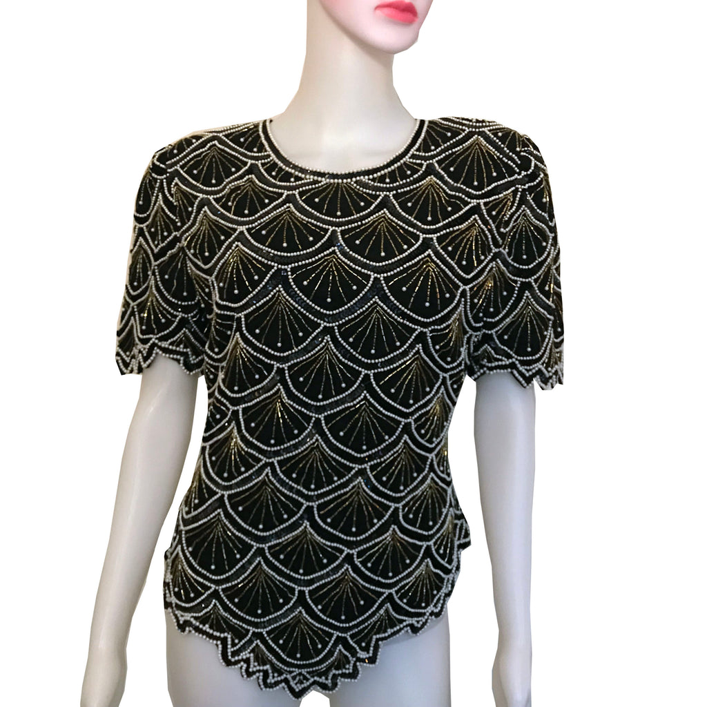 Vintage 1980s Laurence Kazar Beaded ...